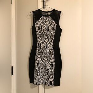 Elegant Black and White Patterned Dress
